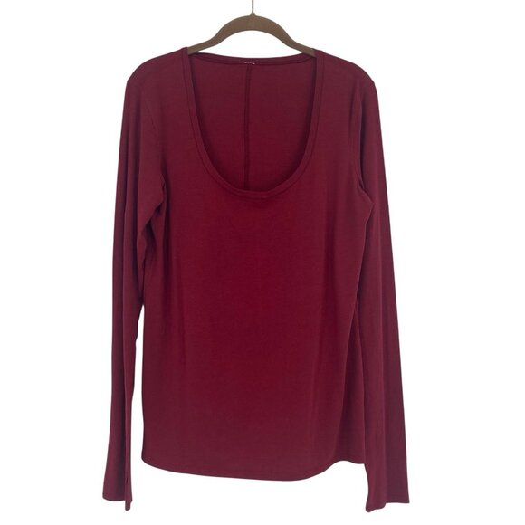lululemon athletica Tops - Lululemon Size M (NO SIZE TAG) Red Maroon Anahatasana Scoop Long Sleeve Tee Pima